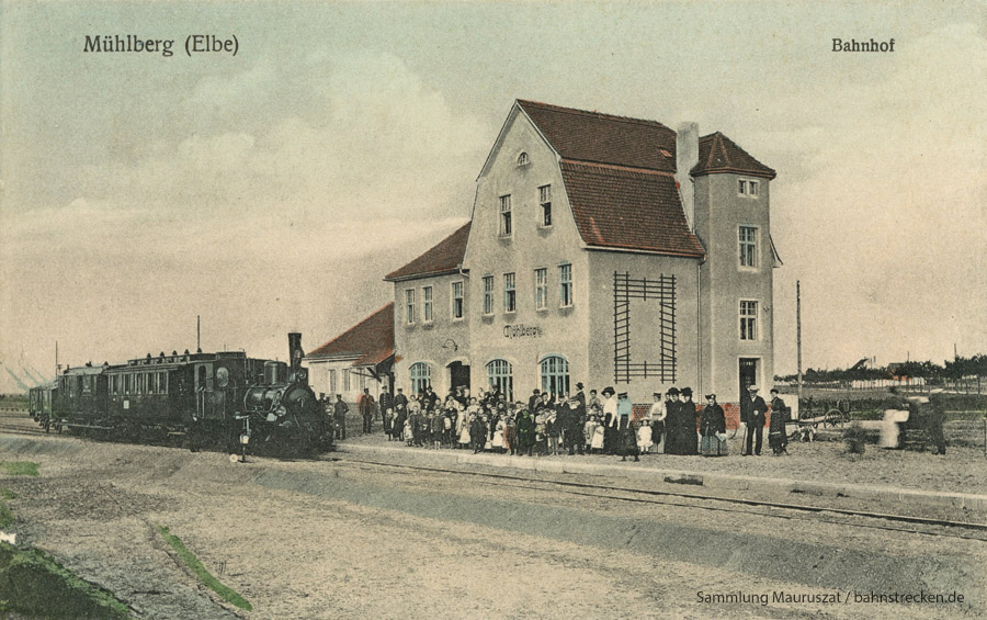 Bahnhof Mühlberg (Elbe) um 1910