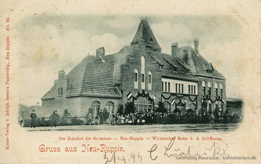 Neuruppin Kremmen-Wittstocker Bahnhof 1899