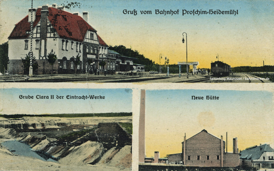 Bahnhof Proschim-Haidemühl 1923