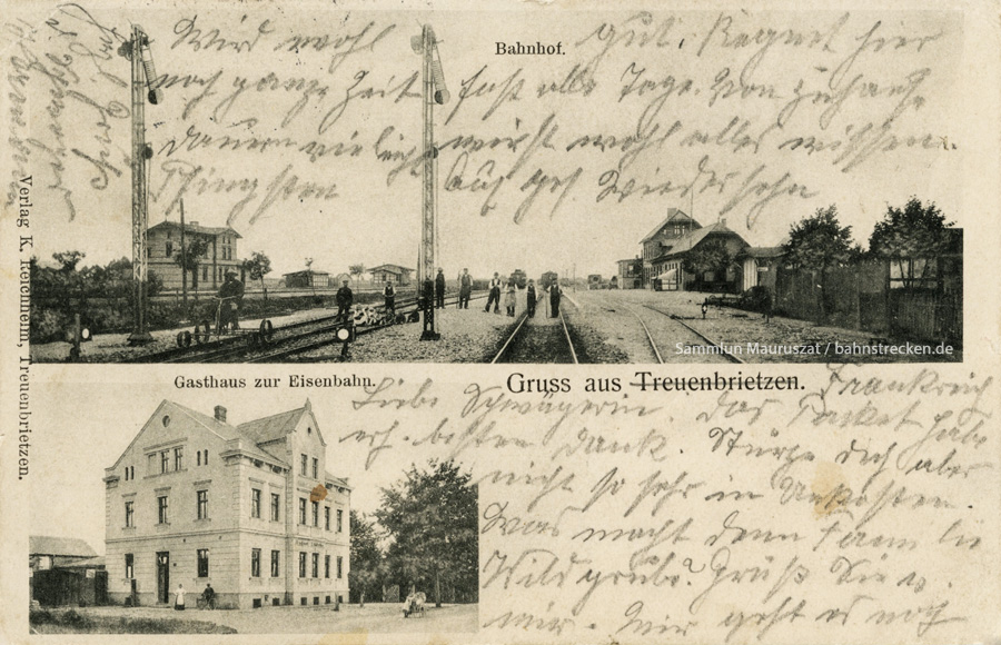 Treuenbrietzen Städtebahnhof und Stattsbahnhof 1915